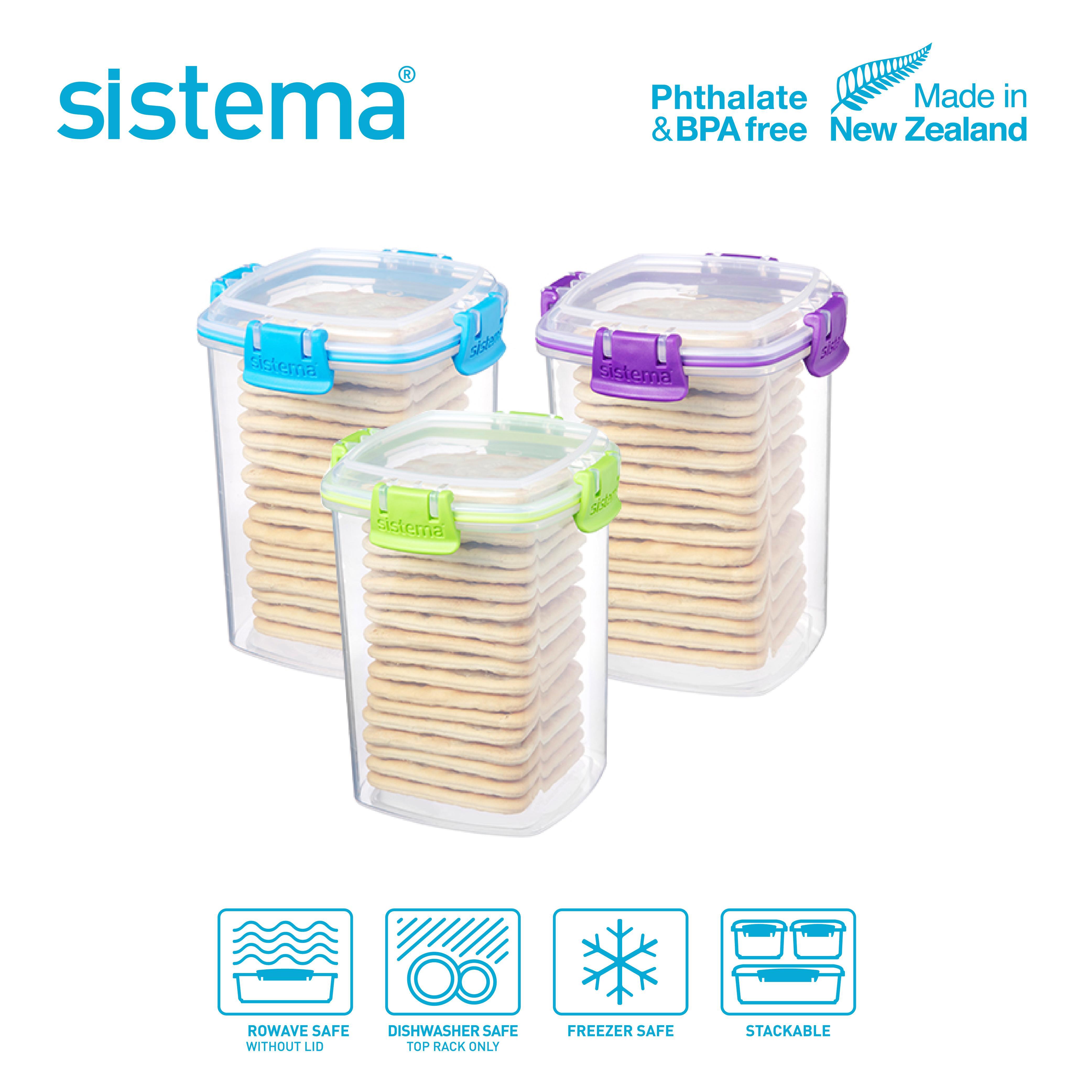 Hộp đựng thực phẩm Sistema 900ml không chứa BPA, dùng lò vi sóng, máy rửa bát, sản xuất tại New Zealand - 1332
