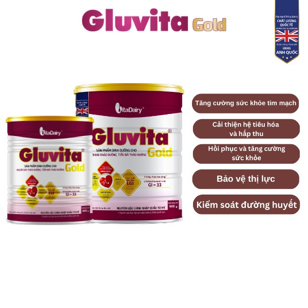 (Date Mới) Sữa bột Gluvita Gold 900g - Vitadairy (Bibistore)
