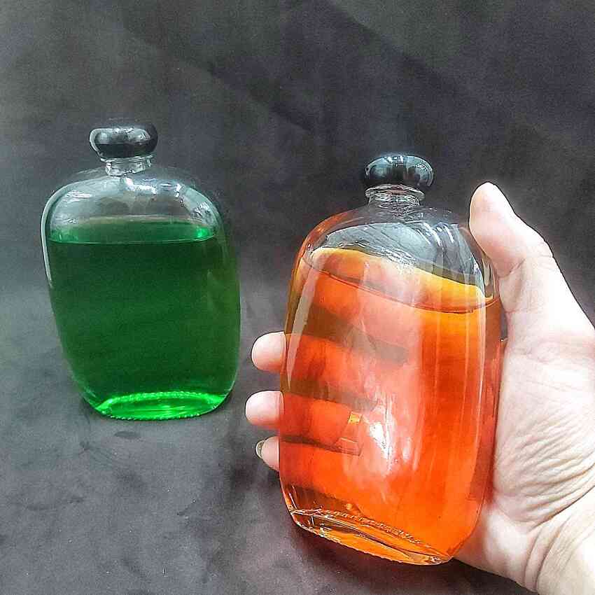 glass bottle 350ML – Flat Oval design - combo 2 bottles