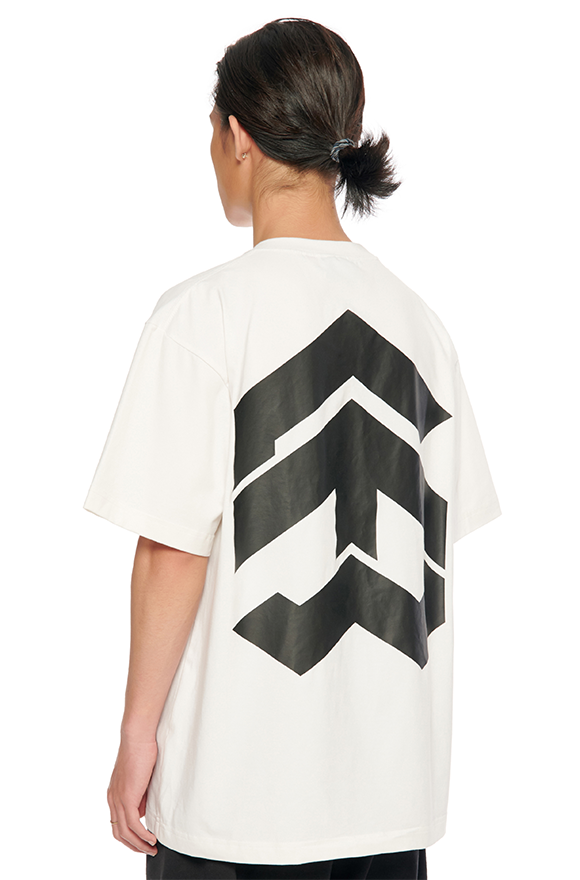 5THEWAY® /solid/ BIG LOGO SQUARE TEE™ in WHITE  aka Áo Thun Trắng Tay Ngắn