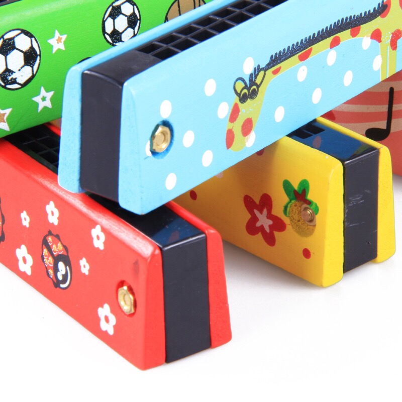 [HCM] Đồ chơi trẻ em kèn gỗ Harmonica 16 lỗ đồ chơi âm nhạc cho bé