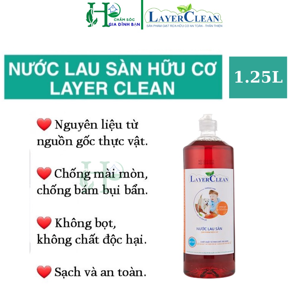 Nước lau sàn Layer clean chai 1.25L - hương quế