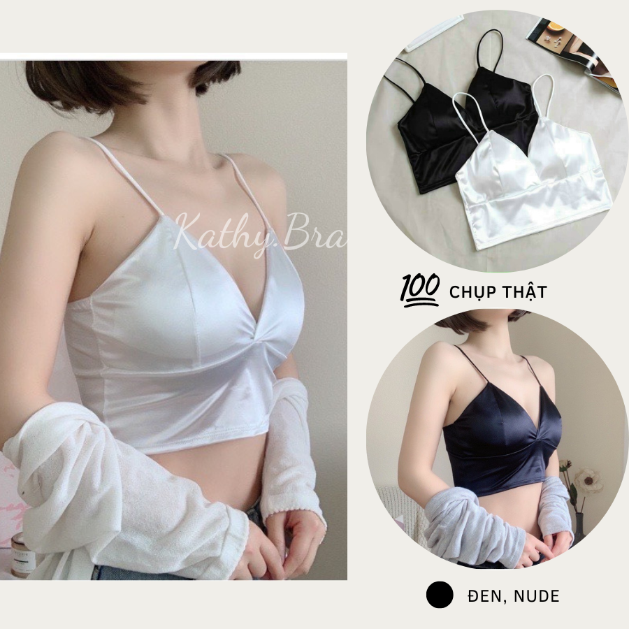 A09 Áo Bra Phi Lụa Áo Lót Nữ Có Mút Ngực Hàng Quảng Châu
