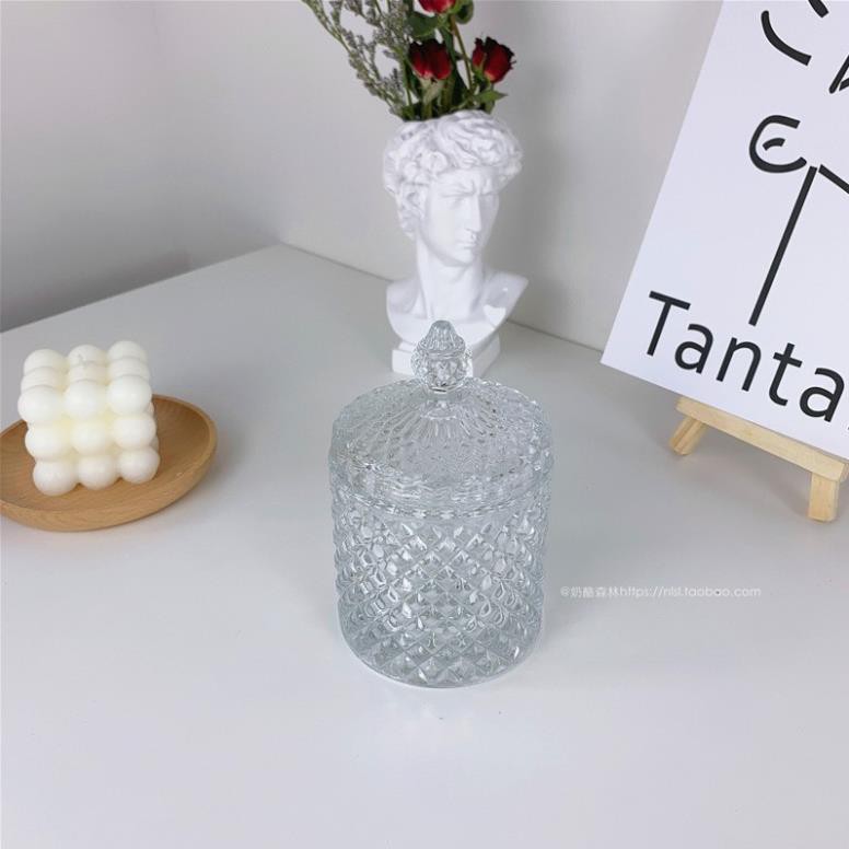 Hũ thuỷ tinh đựng mứt vân kim cương