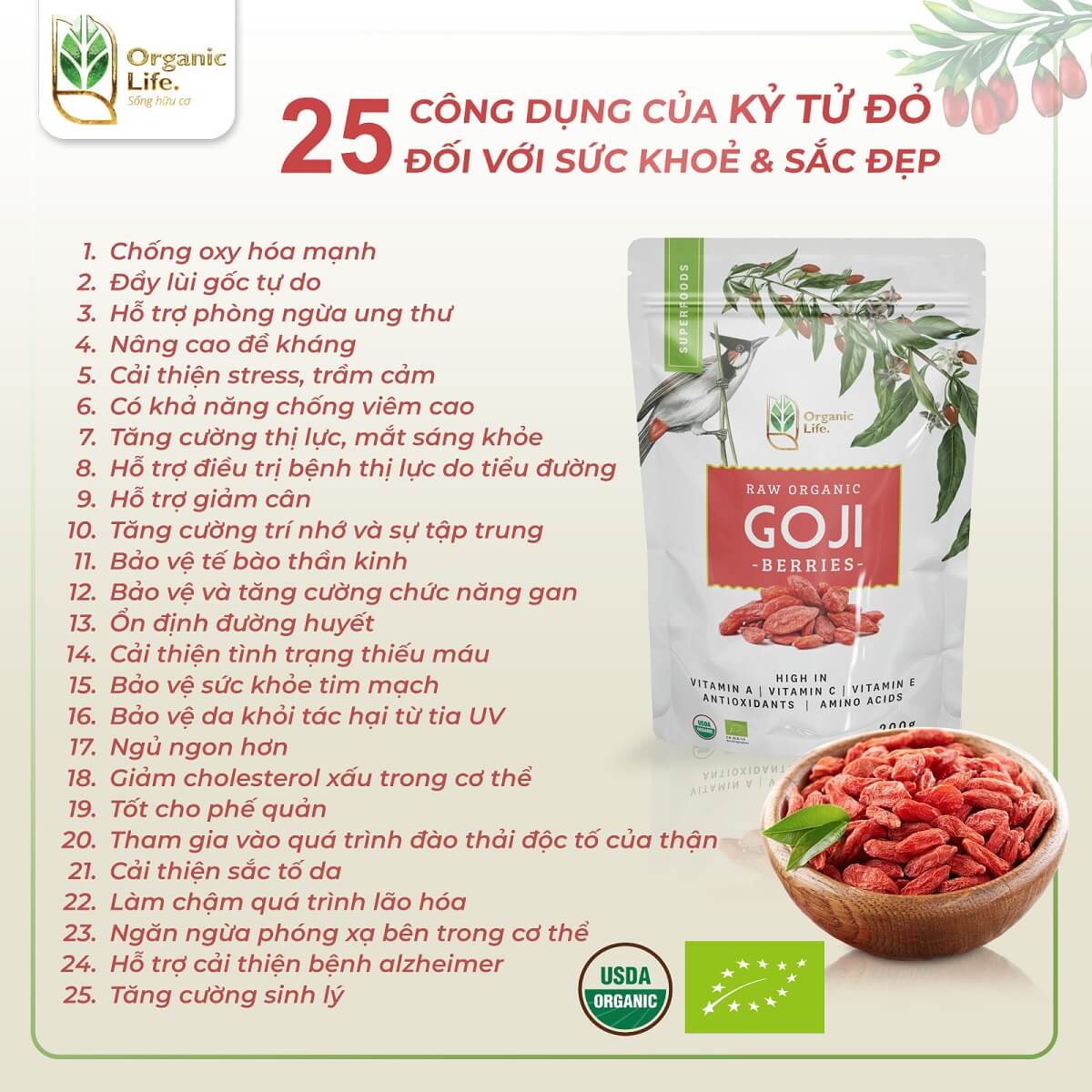 Kỷ Tử Đỏ Hữu Cơ Organic Life 200g