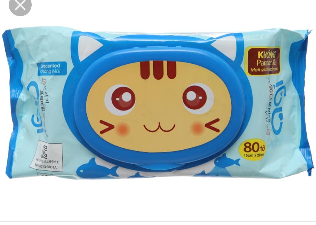 combo 4 gói khăn ướt agi không mùi 80 tờ