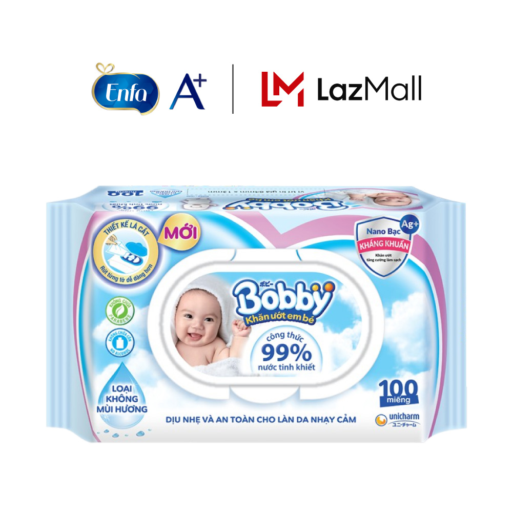 Quà tặng từ Enfa- Khăn ướt Bobby 100 tờ