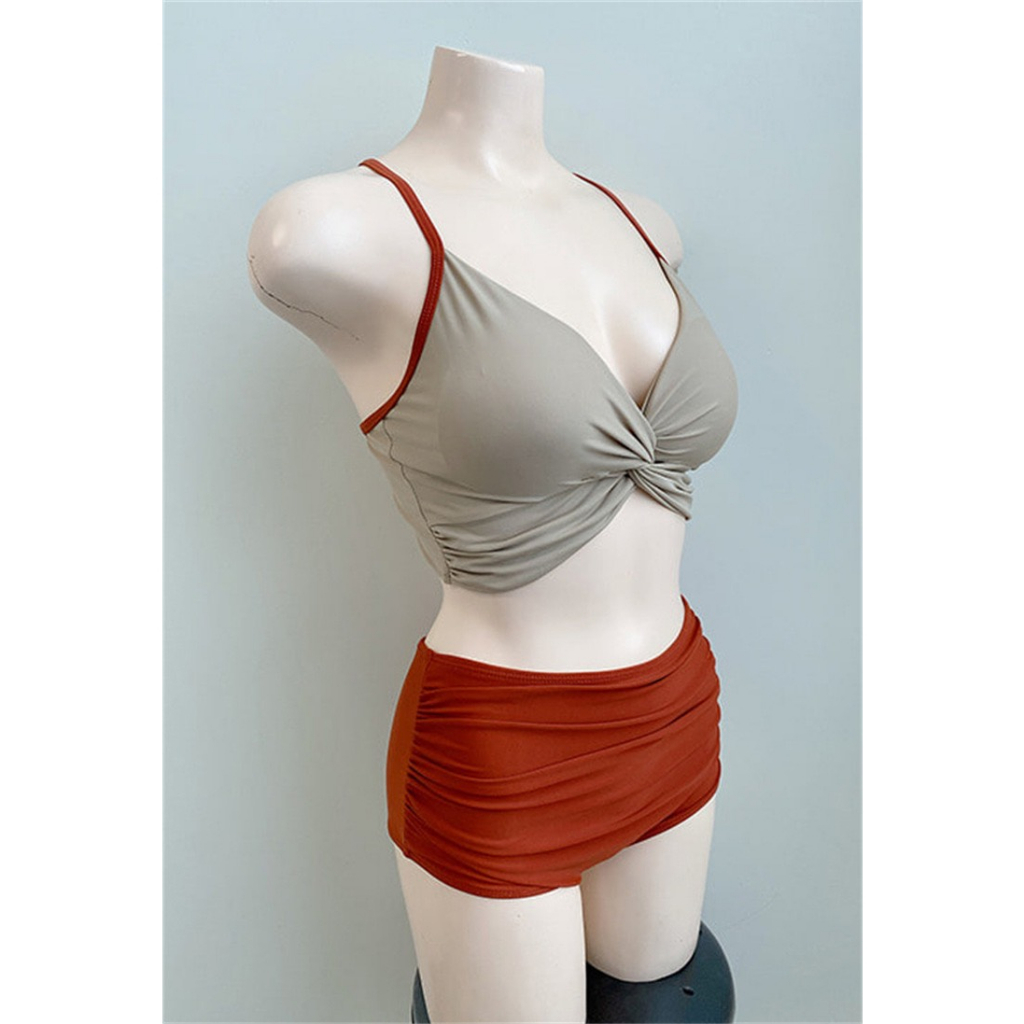 Bikini xoắn phối màu dễ thương