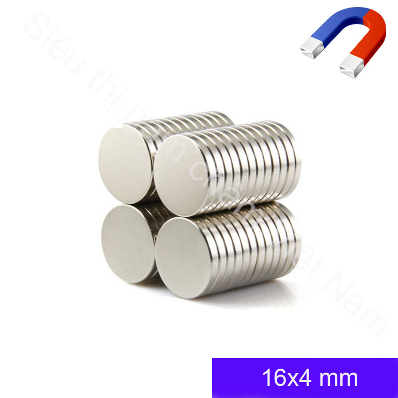 Nam châm 16x4mm nam châm đất hiếm hình tròn siêu mạnh