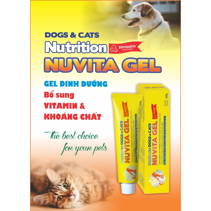 Gel dinh dưỡng bổ sung vitamin, khoáng cho chó, mèo - Vemedim NUVITA GEL
