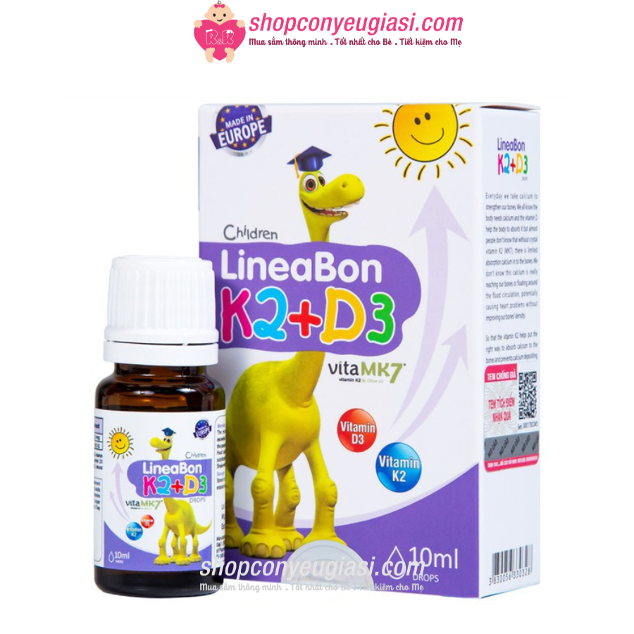 [Hàng chính hãng có tem] Vitamin K2D3 LINEABON dạng siro nhỏ giọt  - 10ml