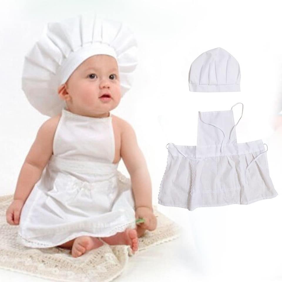 Bộ đầu bếp, tạp dề cho bé kèm nón vải