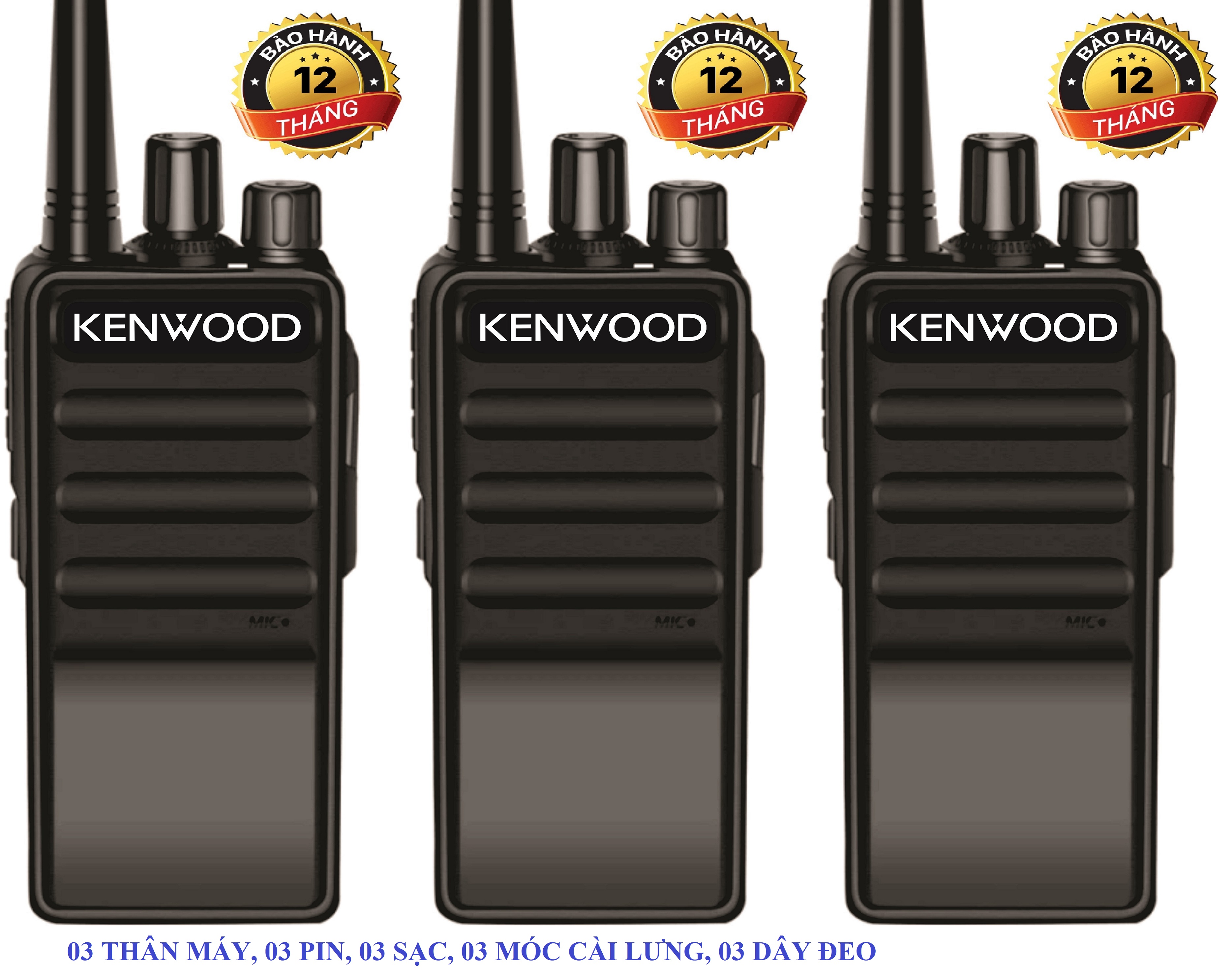 Bộ 3 Bộ đàm Kenwood TK3390 (Bổ sung thêm cổng hỗ trợ sạc Micro USB)