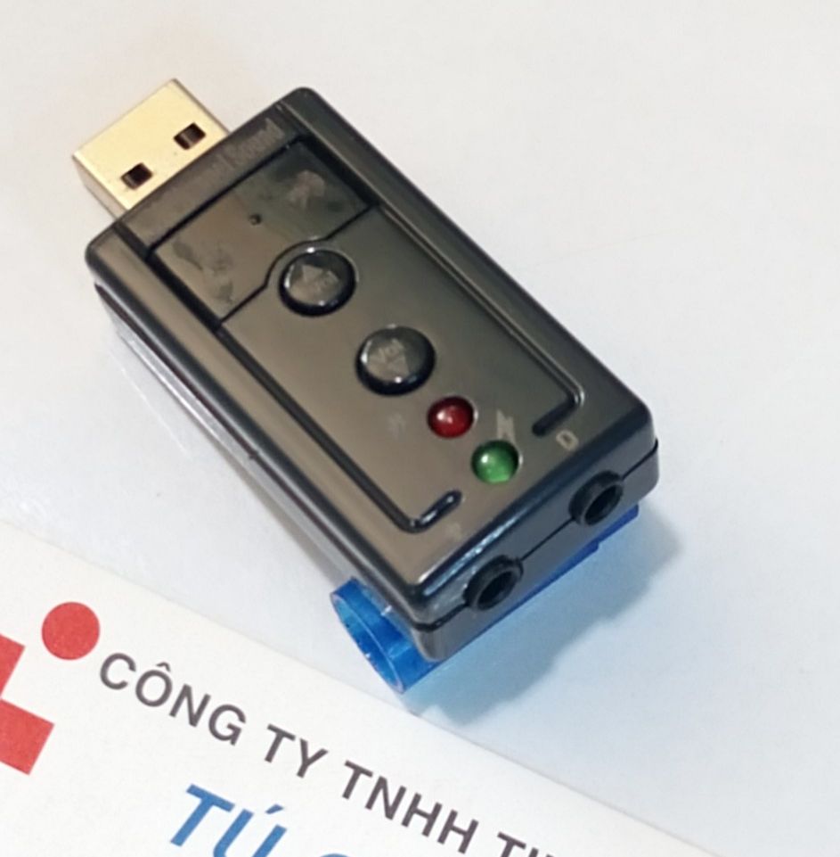 Usb âm thanh: usb sound 7.1 channel sound - nút chỉnh trên thân usb sound