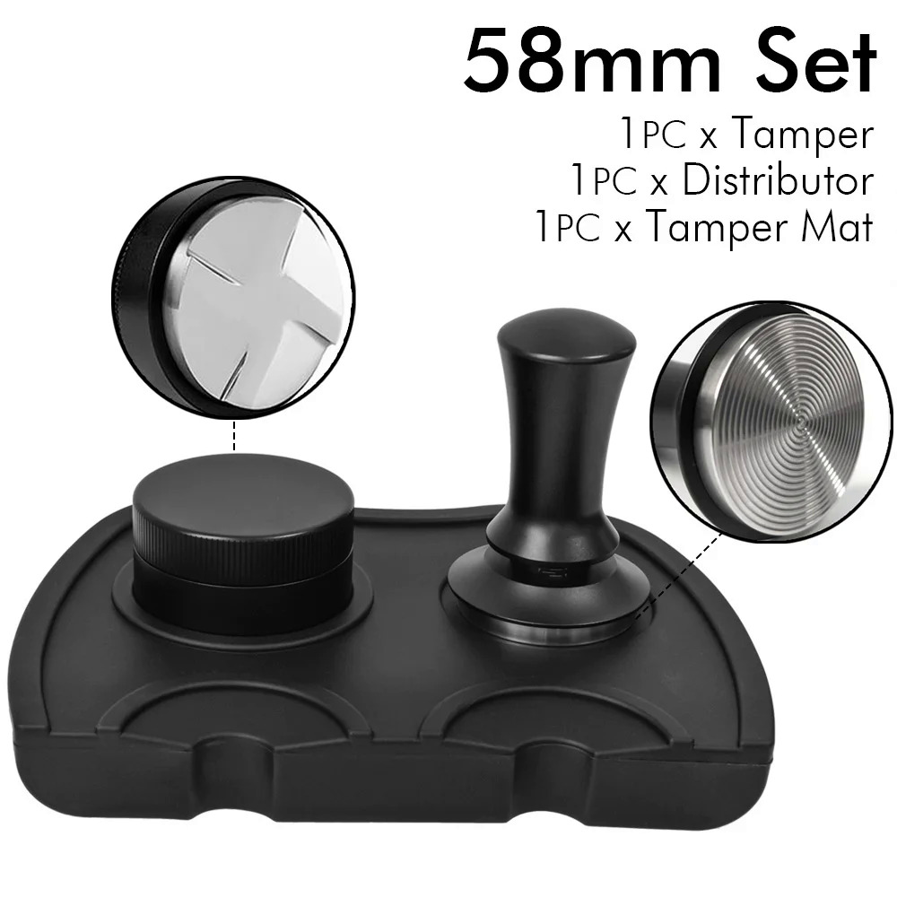 51mm 53mm 58mm cà phê tampers mùa xuân nạp cà phê tamper gợn cơ sở nhôm tự san lấp mặt bằng espresso tamper cà phê tamper kit