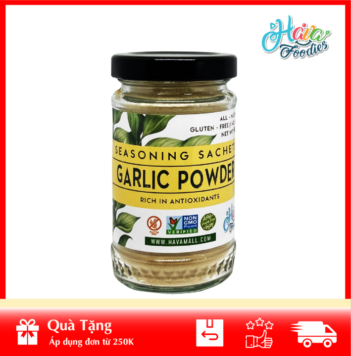 [HOÀN TIỀN MAX 10%][ HÀNG CÔNG TY NHẬP KHẨU ] Bột Tỏi HavaFoodies Nguyên Chất Sấy Lạnh Thơm Ngon - Garlic Powder