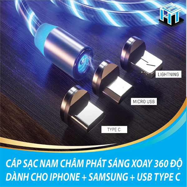Đầu Nam Châm Type C dùng cho CÁP SẠC NAM CHÂM PHÁT SÁNG XOAY 360