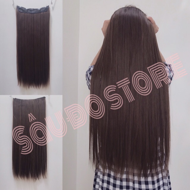 Tóc Kẹp Thẳng 5 Phím Dài 60Cm Rộng 25Cm Nặng 120-130G Đủ 4 Màu Sỉ 45K Hình Thật