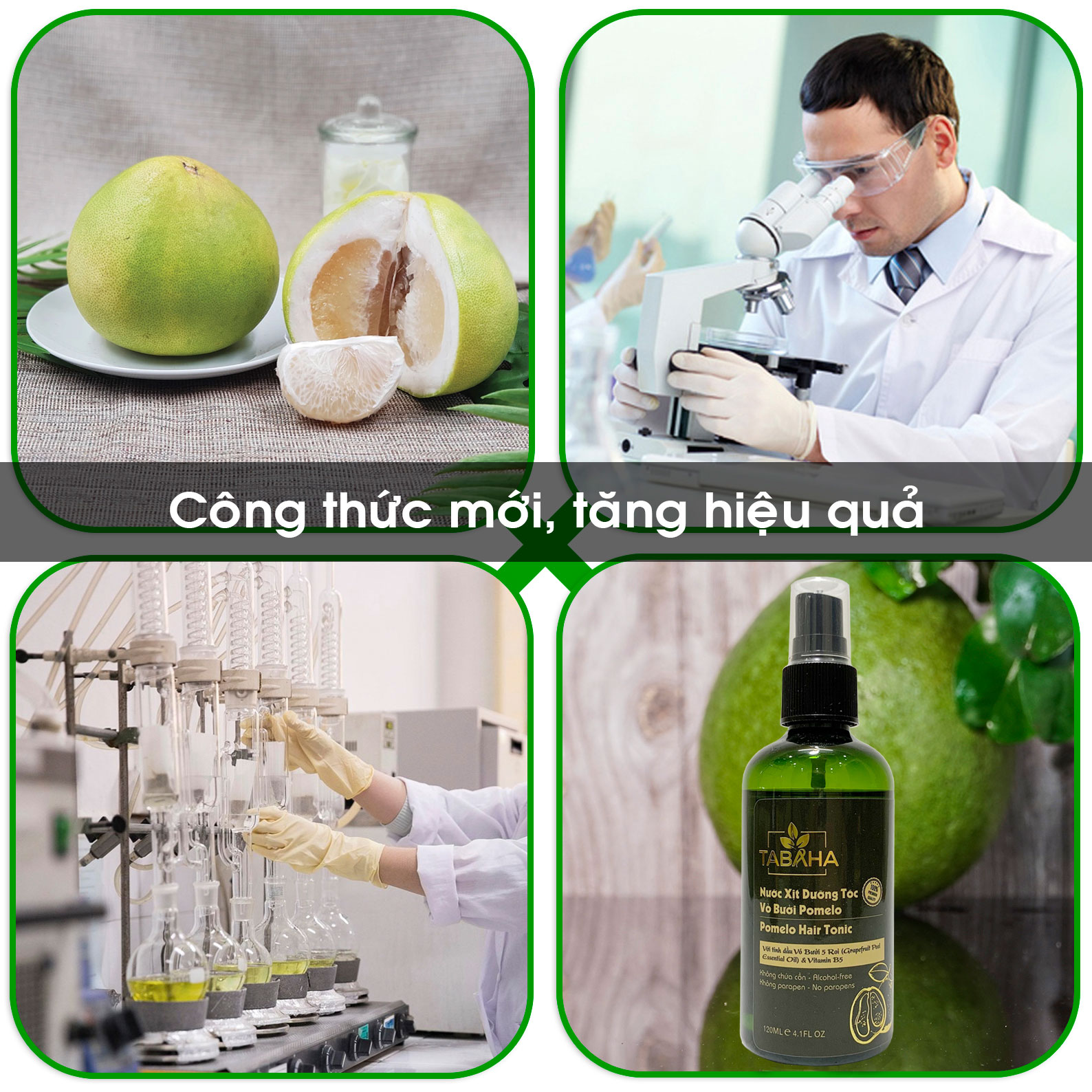 [HCM]Xịt dưỡng tóc kích thích mọc tóc con tinh dầu bưởi Pomelo Tabaha 120ml