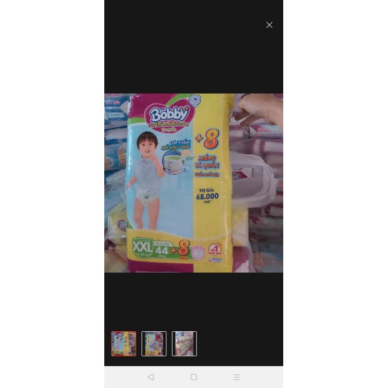 BỈM - TÃ QUẦN BOBBY SIZE XL - 62 MIẾNG (CHO BÉ 12 - 17KG)