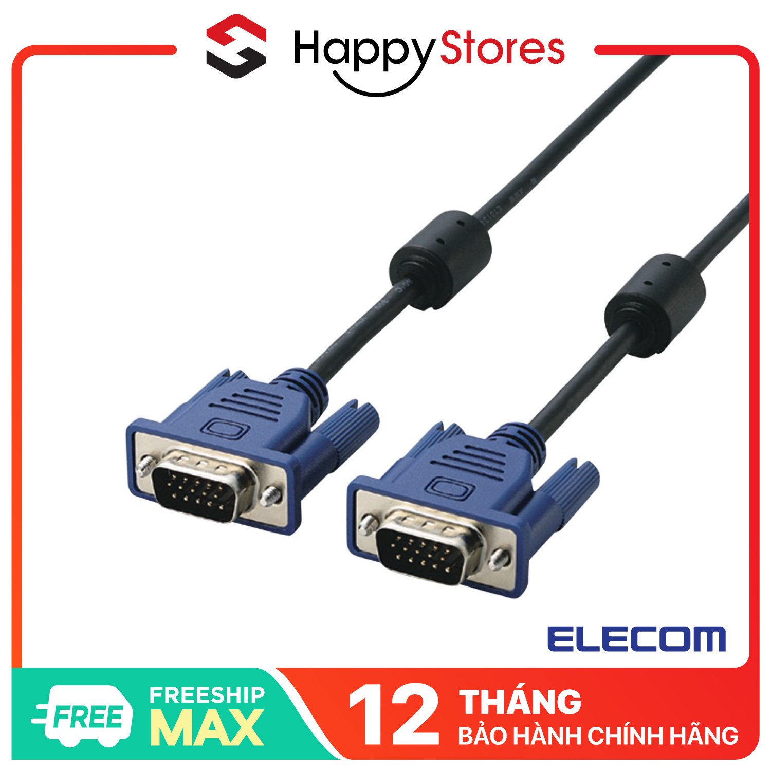 Dây cáp VGA Dài 2m Elecom CAC-20 Chính Hãng