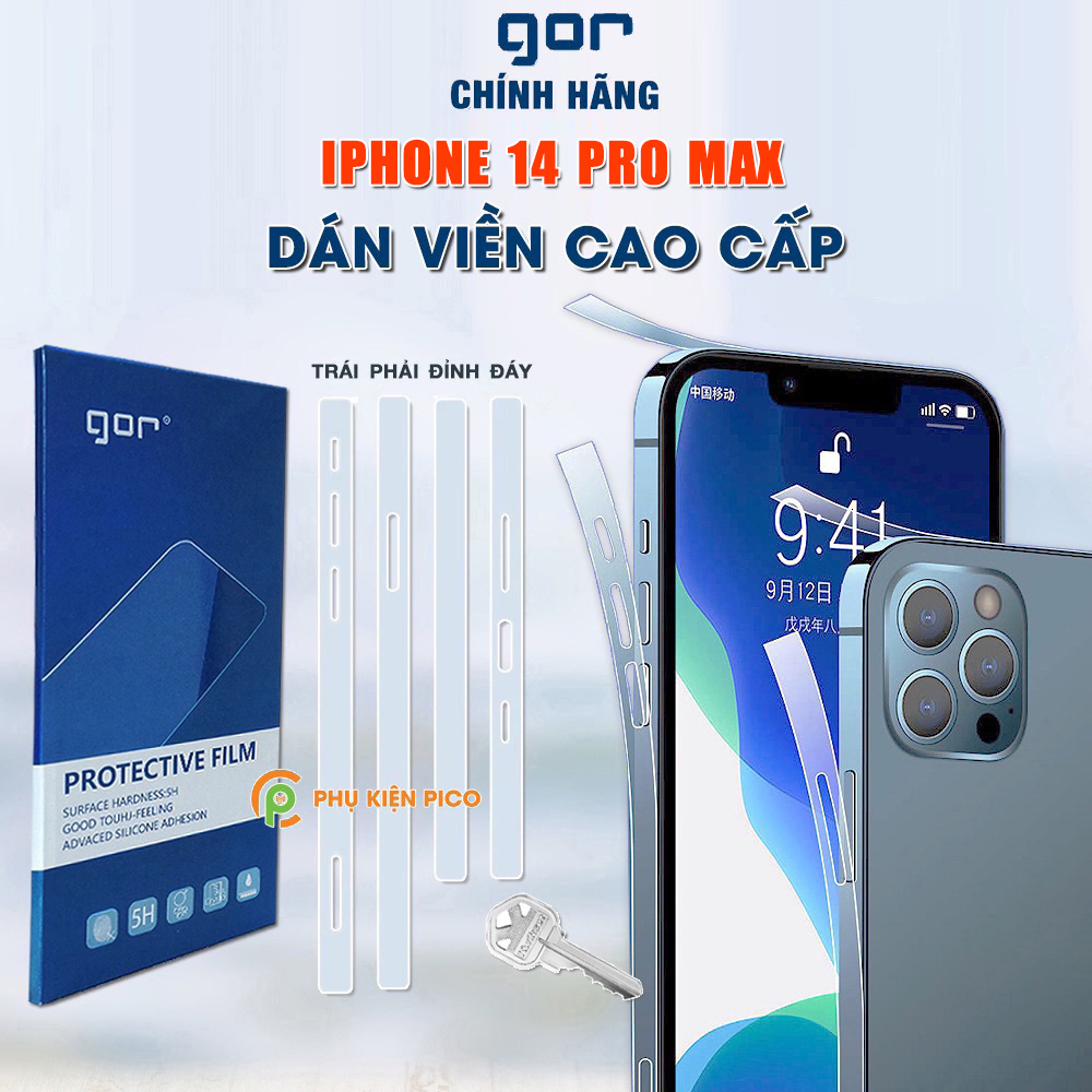 Dán viền Iphone 14 Pro Max dẻo trong suốt PPF tự phục hồi vết xước chính hãng GOR - Dán dẻo viền Iphone 14 Pro Max
