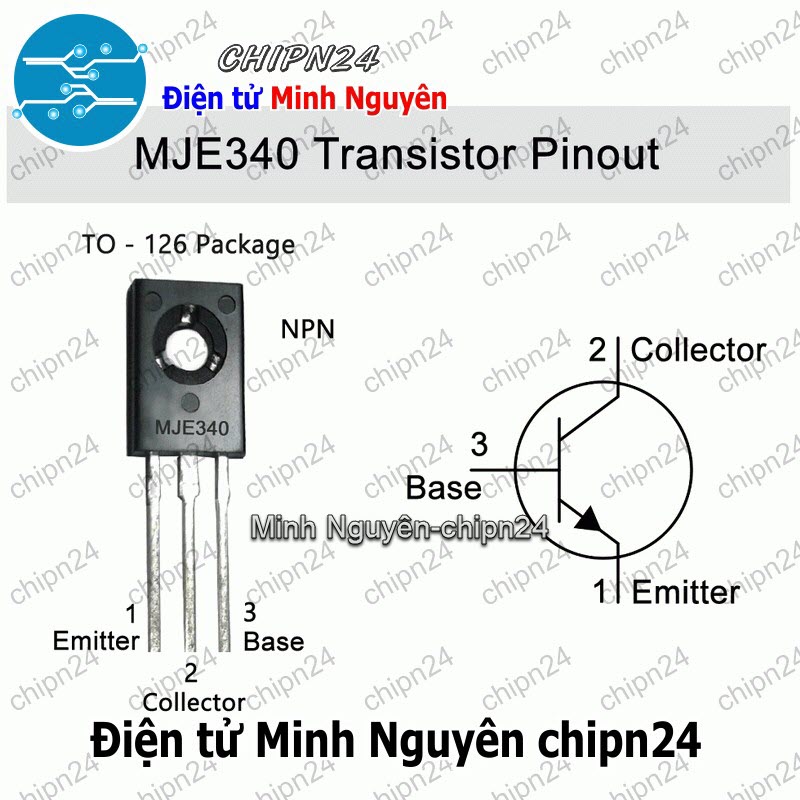 [4 con] (KT1) Transistor MJE340 TO-126 NPN 500mA 300V (MJE 340) - HH002804