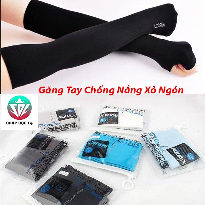 [HCM]Găng Tay Chống Nắng Xỏ Ngón Aqua-X Hàn Quốc - Bao Tay Đi Phượt Siêu Mát Ống Tay Xỏ Ngón Chống Tia UV Đi Xe Đạp