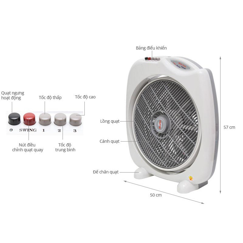 Quạt hộp senko 3 cánh bd1410 47w