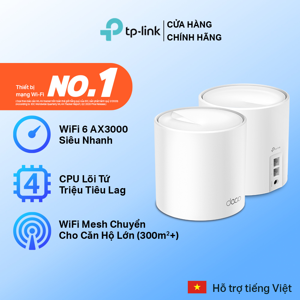 [Trả góp 0%]Bộ Phát Wifi Mesh TP-Link Deco X20 Wifi 6 AX1800 (2-pack)
