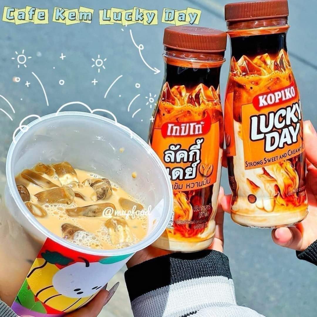 Nước cà phê sữa Kopiko Lucky Day chai 180ml