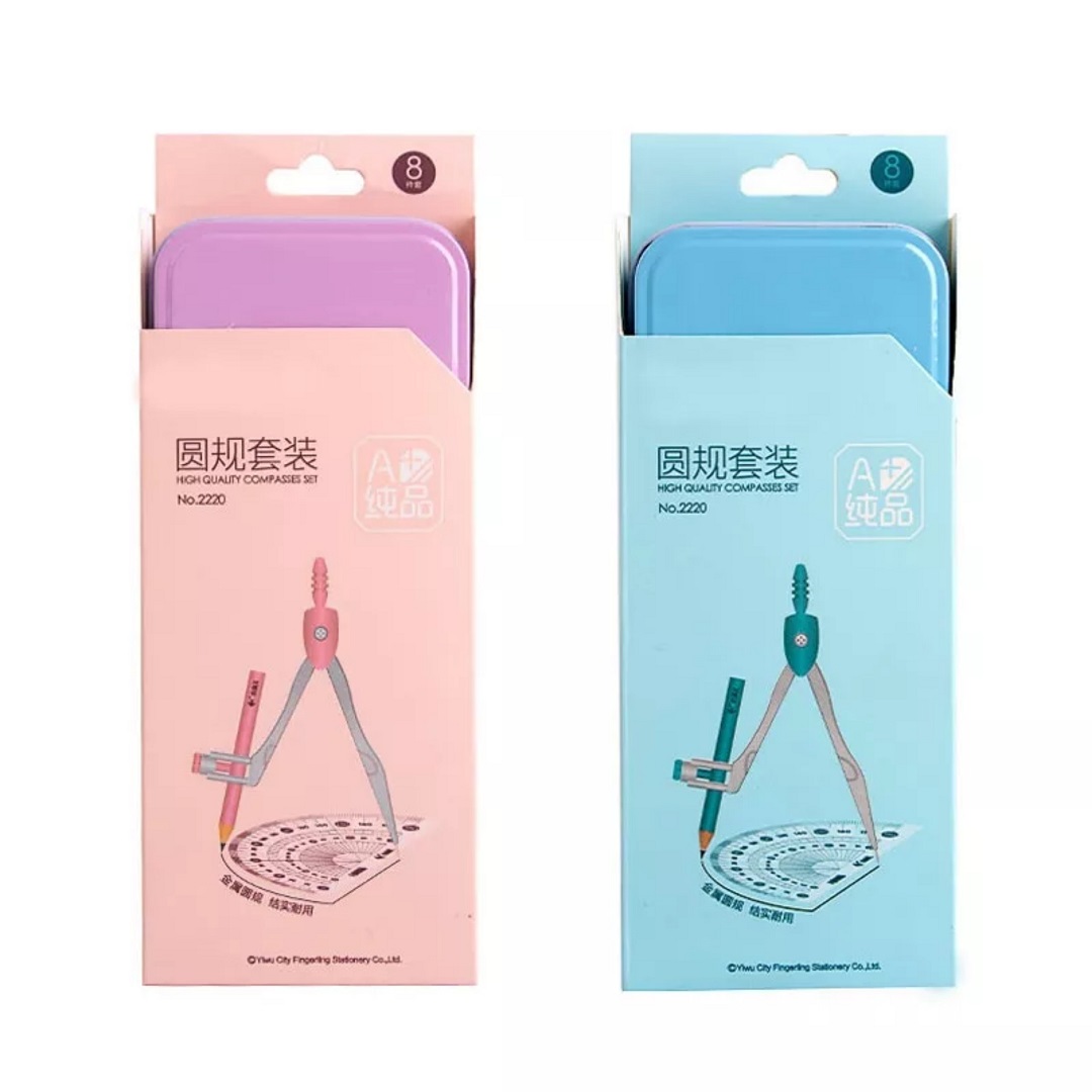 Bộ Compa, Eke Học Sinh, Gồm 8 Món: Compa, Chì Cây, Gọt Chì, Cục Tẩy, Thước kẻ, Thước Đo Độ, Eke Và Eke Vuông - 2P - Store