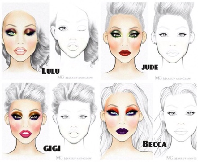 Giấy face chart tập makeup chuyên nghiệp