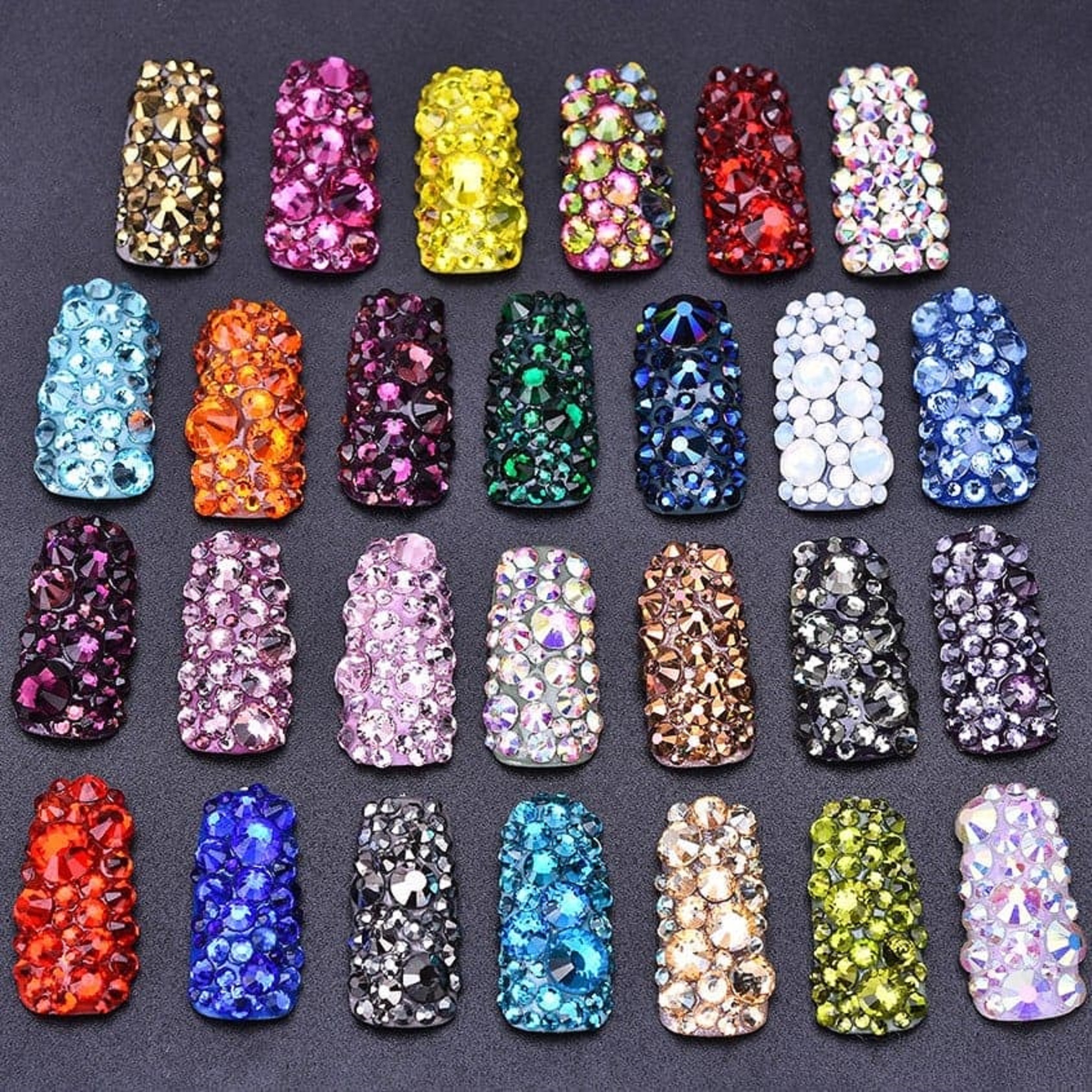Túi hạt đá trang trí chân bằng mix size