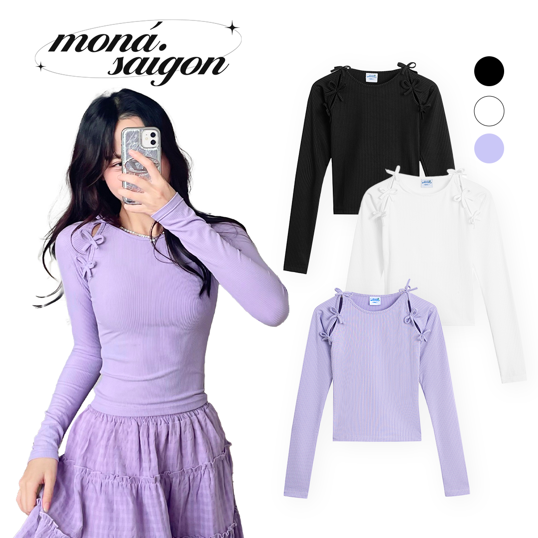 [VOUCHER 12%/149K] Áo thun ôm tay dài MONÁ - BUTTERFLY