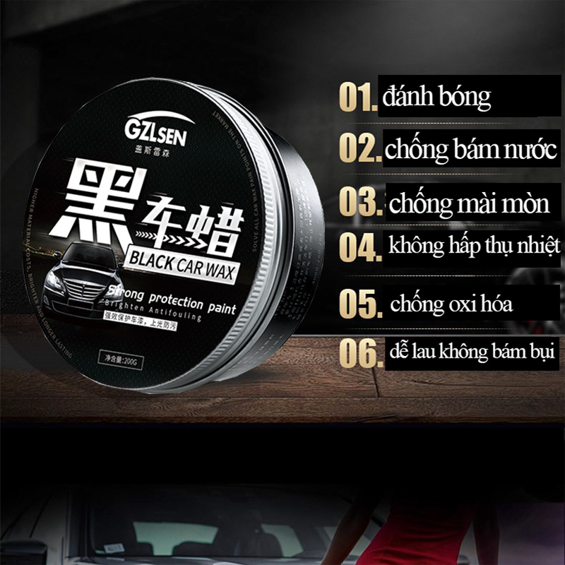 WAX Đánh Bóng BLACK cho Xe ô tô, Xe Máy