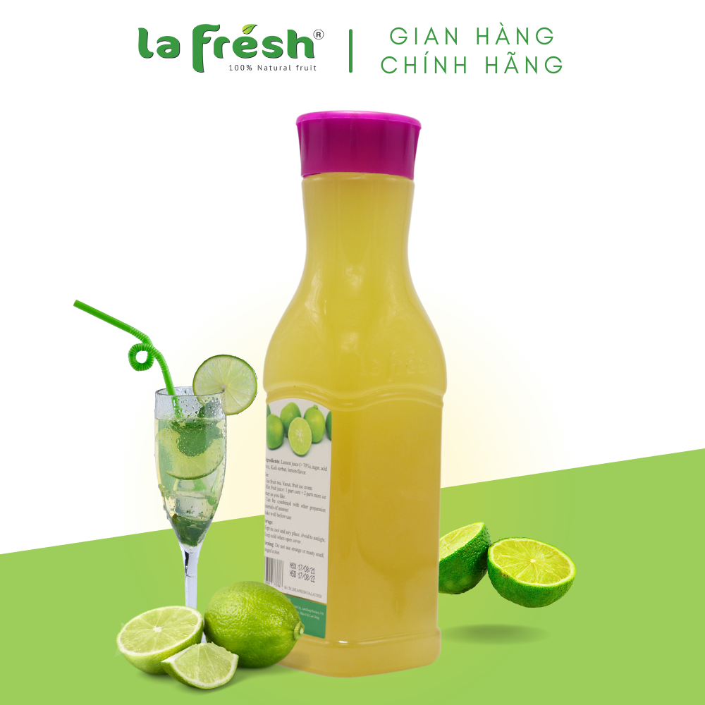 Nước cốt chanh vắt có đường Lafresh Đà lạt, chai 650ml