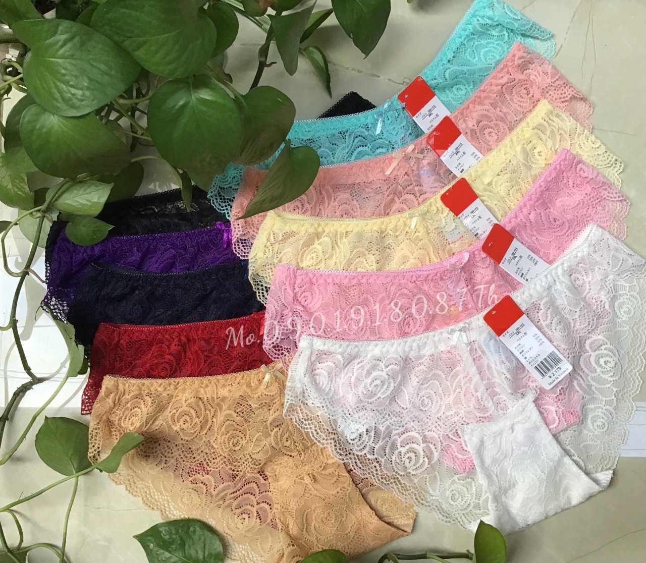 Combo 5 quần lót nữ ren hoa hồng mềm mại quyến rũ size 35 đến 65kg Marketonline