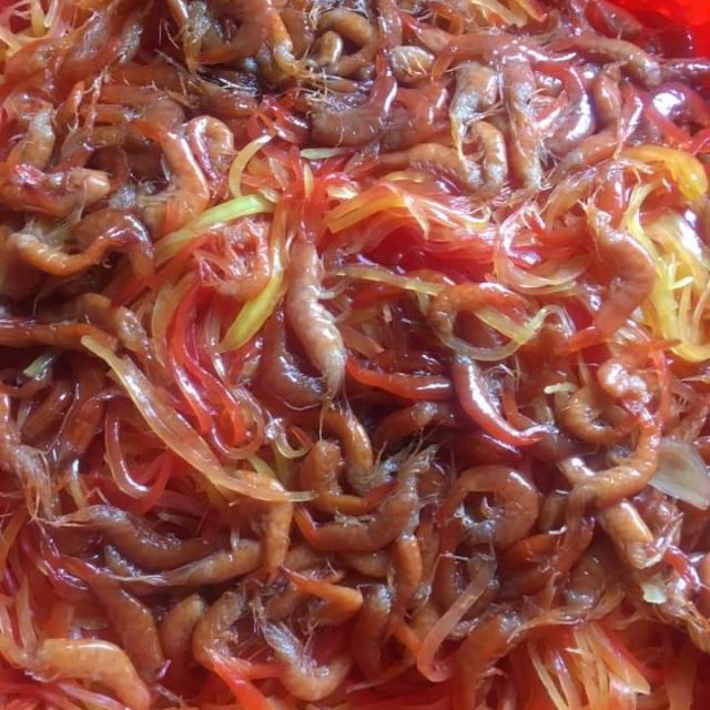 mắm tép sông  trộn đu đủ