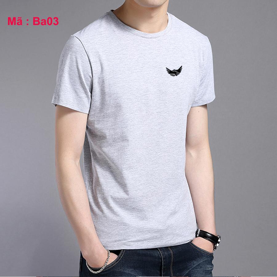 Áo thun nam cổ tròn màu xám made in bahada