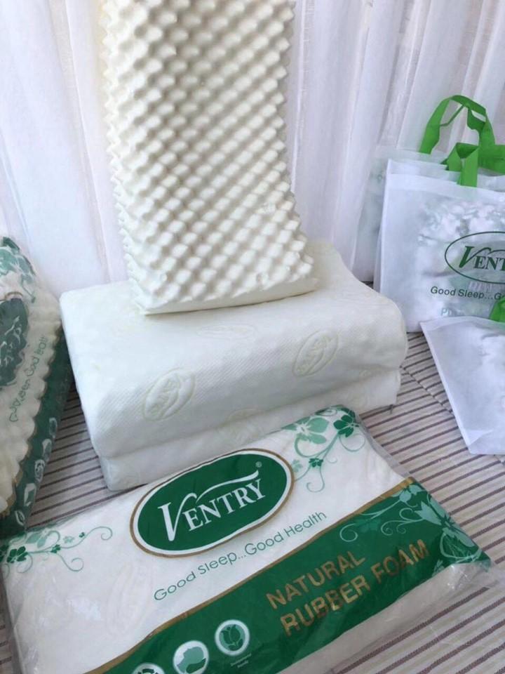 BỘ 2 Gối cao su non Ventry cao cấp nhập khẩu Thái Lan - Bảo vệ sức khỏe cổ vai gáy