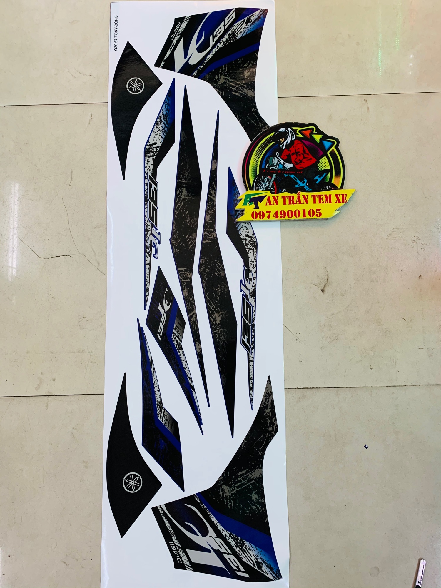 [HCM]Tem rời exciter 135 lc ba lớp in decal bóng cao cấp và bao bay màu trọn đời