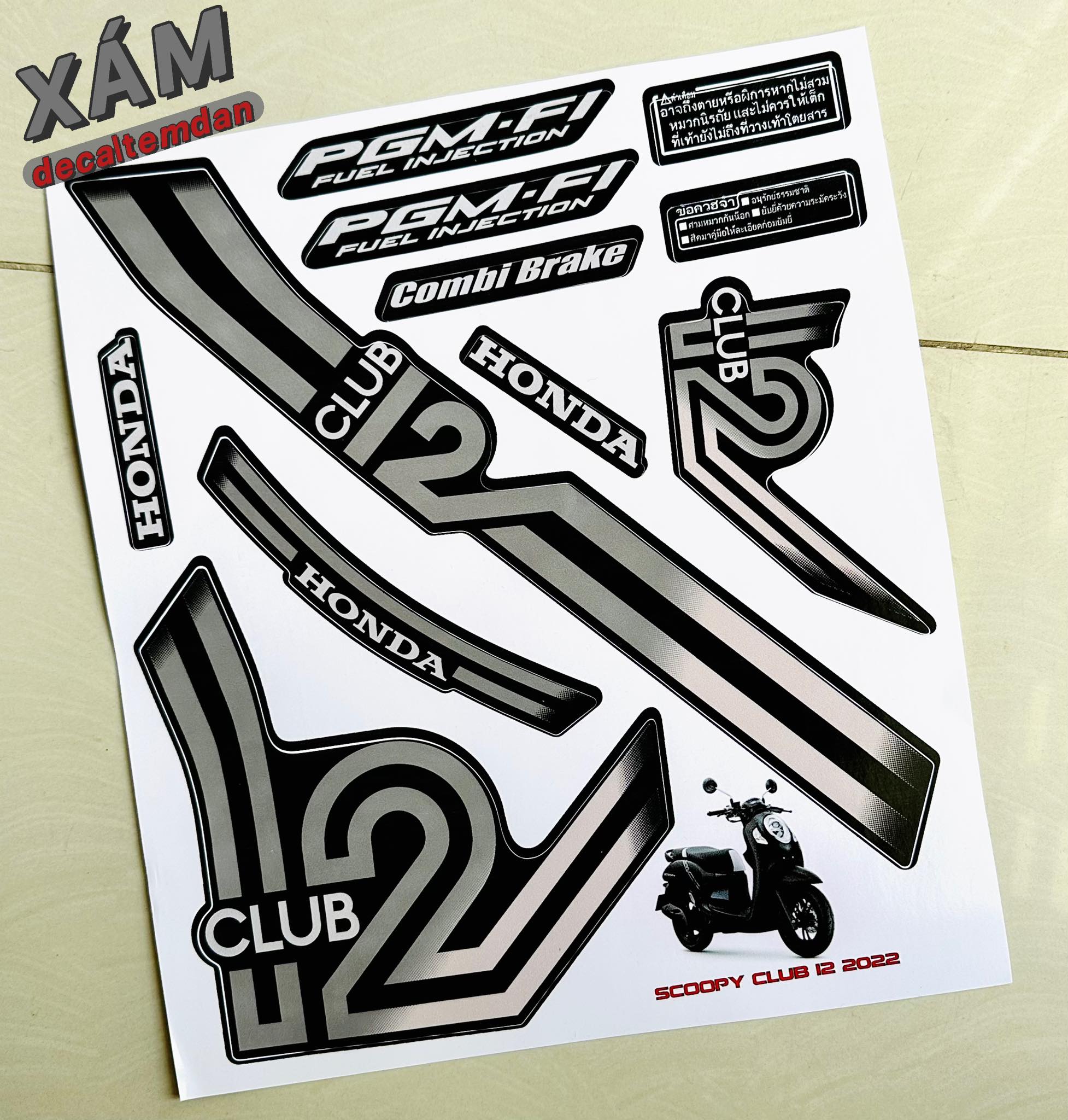 Ddxm - v20bn - bộ tem dán trang trí cho xe scoopy cực đẹp đủ màu
