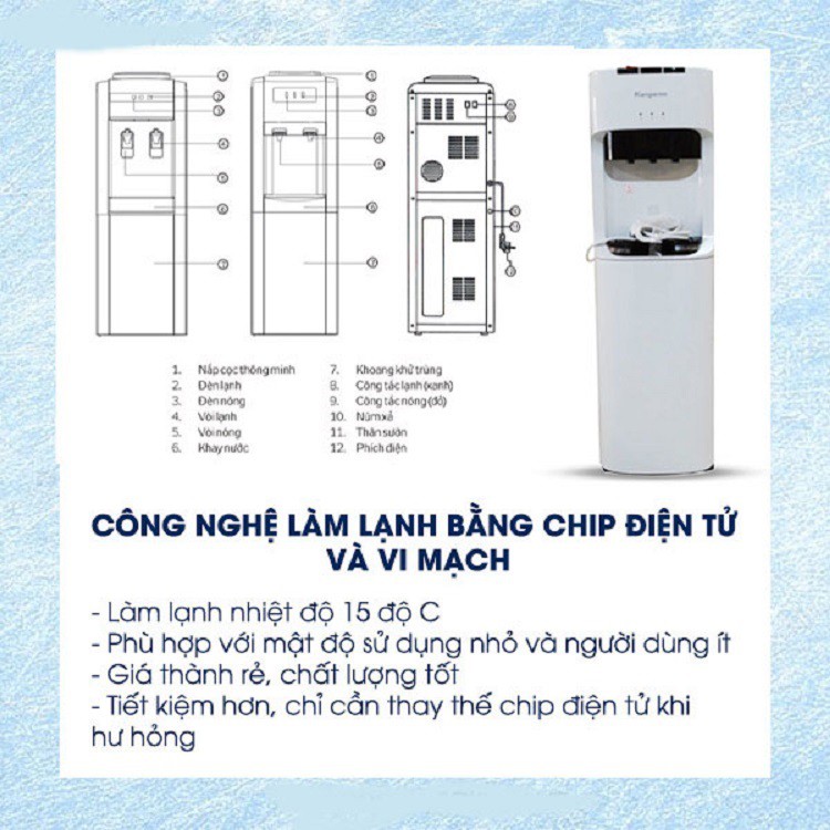 Cây Nước Nóng Lạnh Hút Bình Kangaroo KG50A3