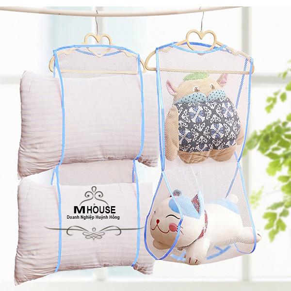 Túi lưới phơi quần áo Giỏ phơi gối Giàn phơi đồ Túi Vải Đựng Đồ Túi TreoTúi Xách Vải Giá Treo