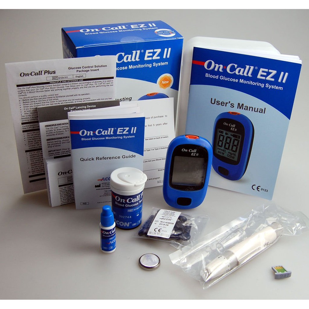 Máy đo đường huyết On Call EZ II tặng Hộp que thử đường huyết On Call Plus