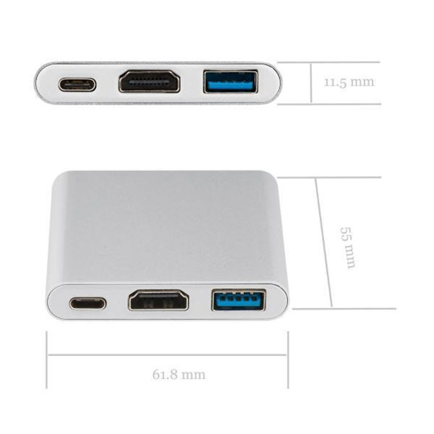 Cáp chuyển USB Type C sang HDMI và USB 3.0 cao cấp
