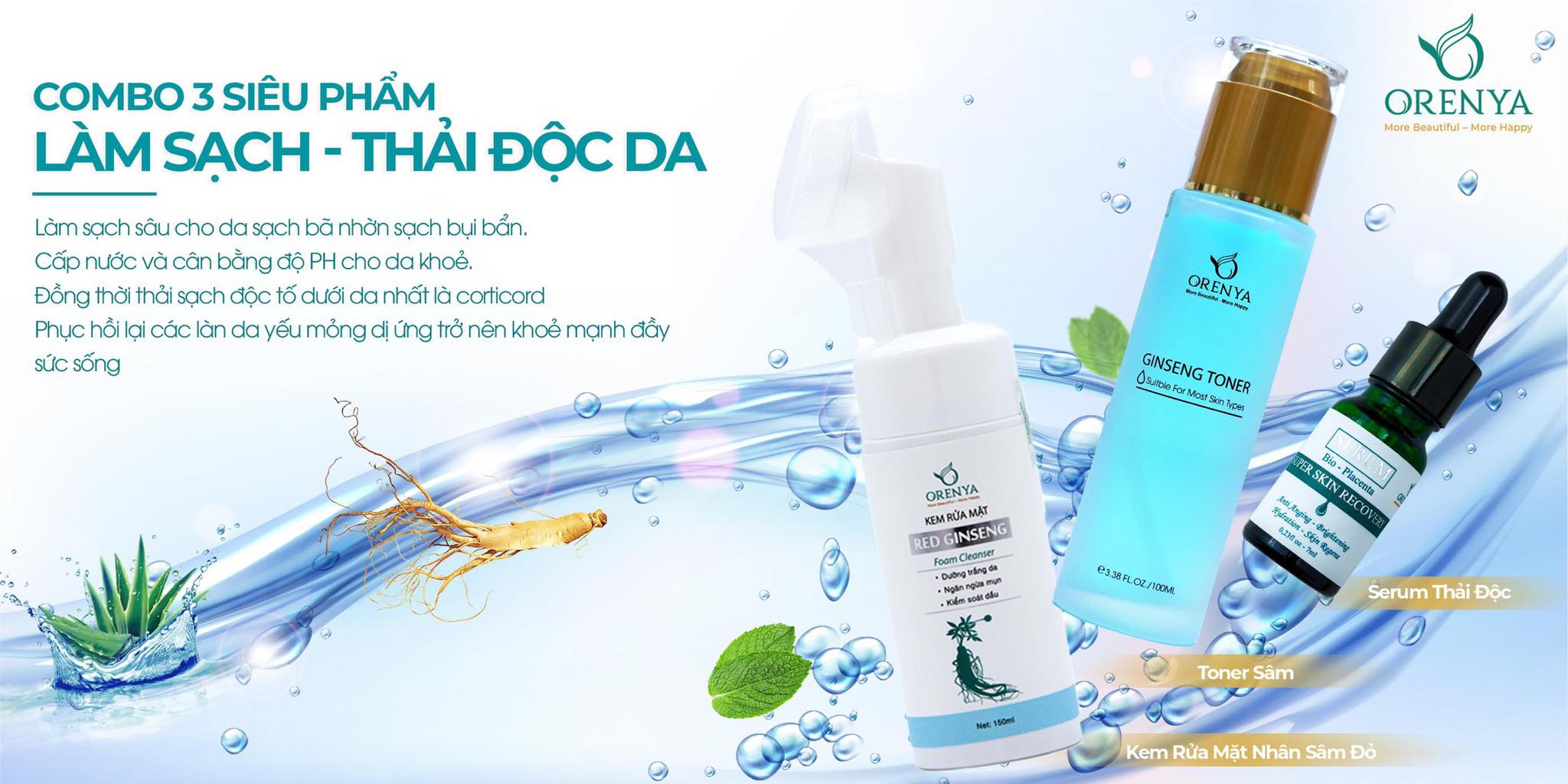 Kem rửa mặt nhân sâm đỏ ORENYA