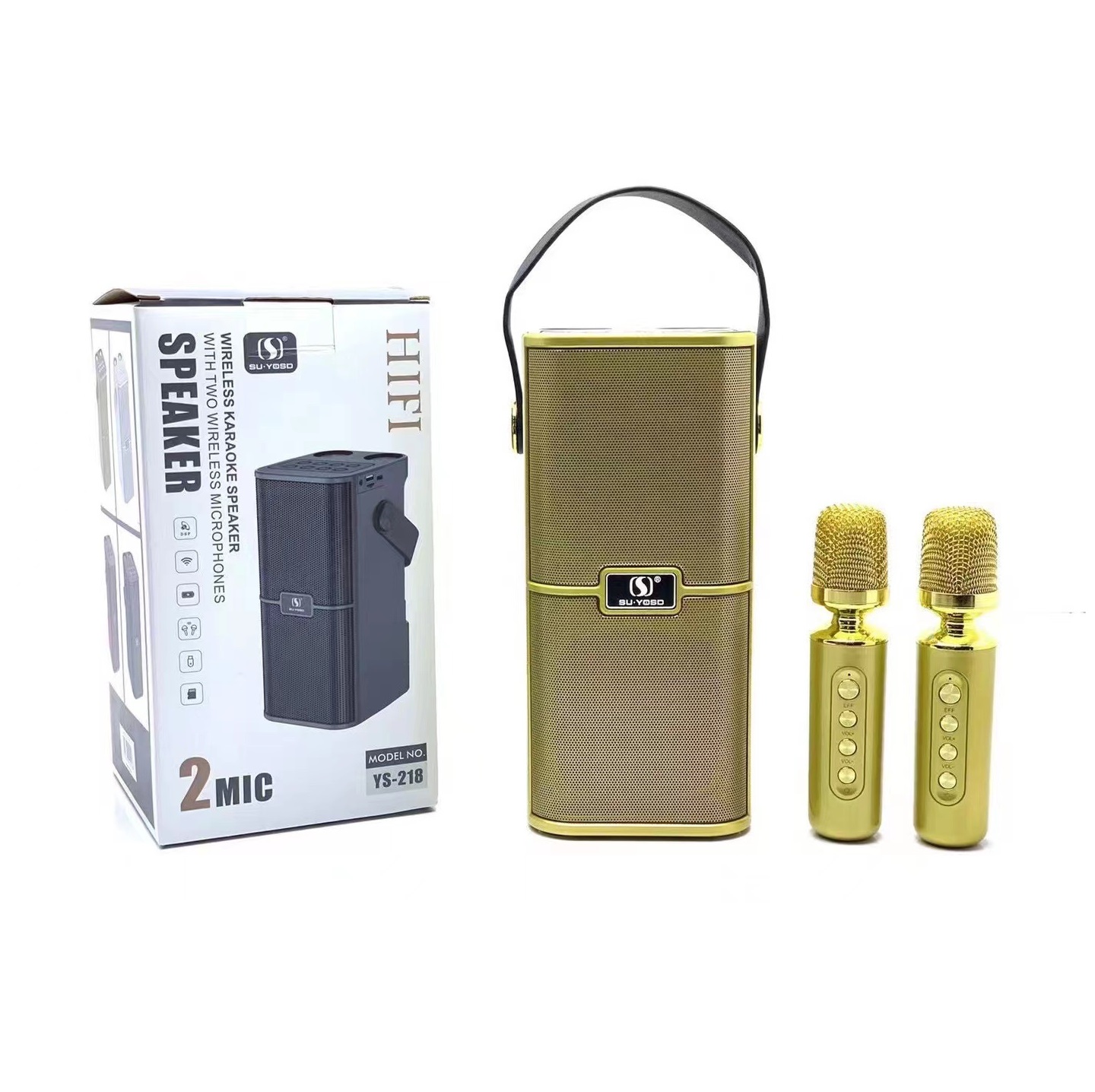 Karaoke Speaker Bluetooth Su yosd ys-218 attached 2 wireless microphone, CS 20W, compact