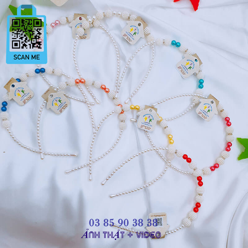 Băng đô nữ cute, cài tóc nữ ngọc trai, phụ kiện nữ Hàn Quốc, bờm tóc cho bé gái, cài tóc ngọc trai 14 hạt nhiều màu dễ thương - thương hiệu Vợ Chồng Tôi